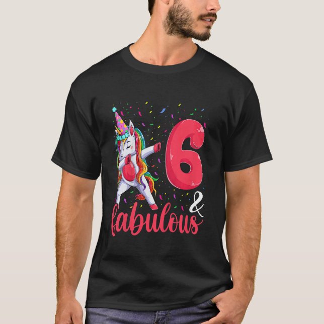Barn 6 och barndagskläder, födelsedagsflicka t shirt (Framsida)