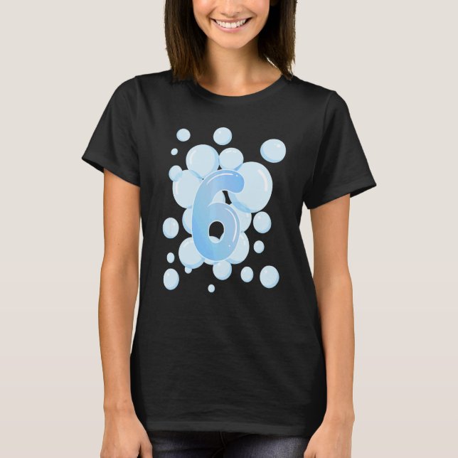 Barn 6e Birthday Bubble ThLED Födelsedagsfest T Shirt (Framsida)