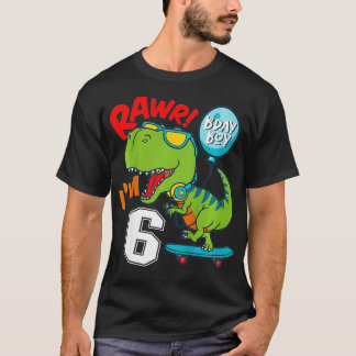 Barn 6e födelsedag 6 år gammal pojke TRe Skateboar T Shirt