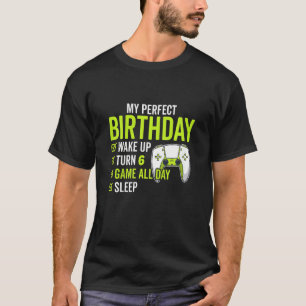Barn 6e födelsedag för pojkar 6 år gammalt videosp t shirt