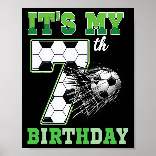 Barn 7 år födelsedag Det är min 7-årsdag fotboll Poster (Framsidan)
