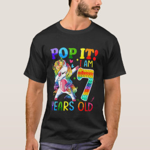 Barn 7 år gamla gåvor 7:e Birthday Girl Pop it Dab T Shirt