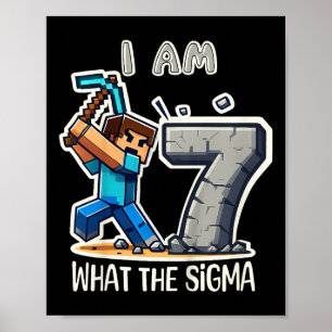 Barn 7 år gamla Sigma Pixel Art Gining Gamer Birt Poster