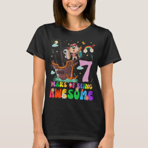 Barn 7 år gamla Tonåringar Boys Girls Pirater Hund T Shirt
