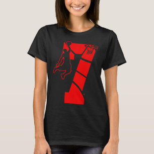 Barn 7 år gammal 7:e-basketboll födelsedagspartiet t shirt