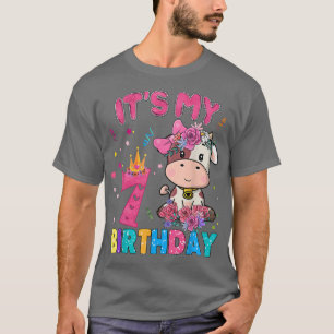 Barn 7 år gammal 7:e-födelsedagskalender Kow Girls T Shirt