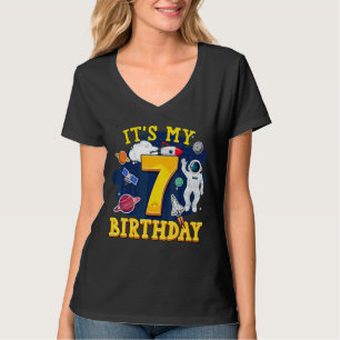Barn 7 år gammal astronaut Rymden 7:e Birthda T Shirt