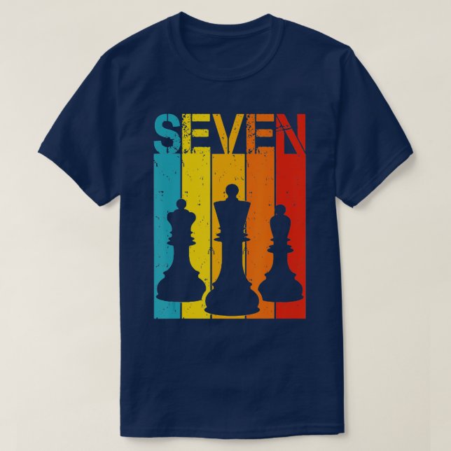 Barn 7 år gammal Chess Player Birthday Boy 7:e T Shirt (Design framsida)