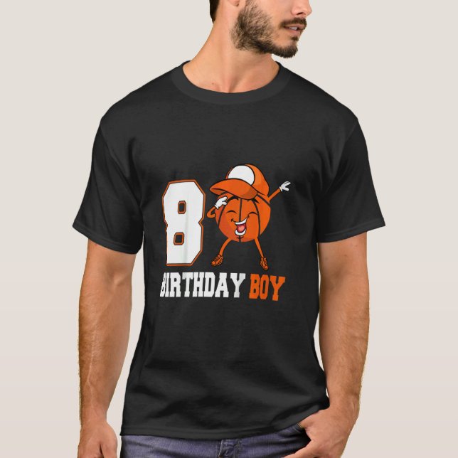 Barn 7 år gammal dabbing Basketball 7:e Birthday B T Shirt (Framsida)