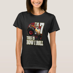 Barn 7 år gammal födelsedag Kärlek Monster Lastbil T Shirt