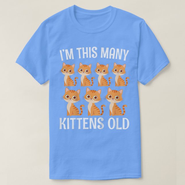 Barn 7 år Gammal Kitten Älskare 7:e, födelsedag Ka T Shirt (Design framsida)