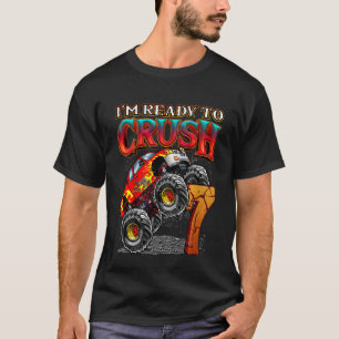 Barn 7 år gammal monster Lastbil födelsedag Redo t Shirt