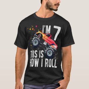 Barn 7 år gammal Shirt 7:e Birthday Boy Monster Tr T