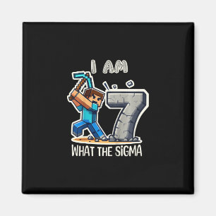 Barn 7 år gammal Sigma Pixel Art Mining Gamer Föde Magnet