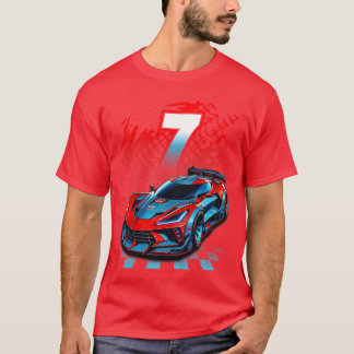 Barn 7 år gammal tävling 7-års födelsedagsfest täv t shirt