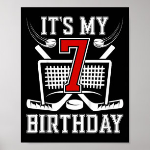 Barn 7-års födelsedag ishockey pojke 7 år gammal i poster