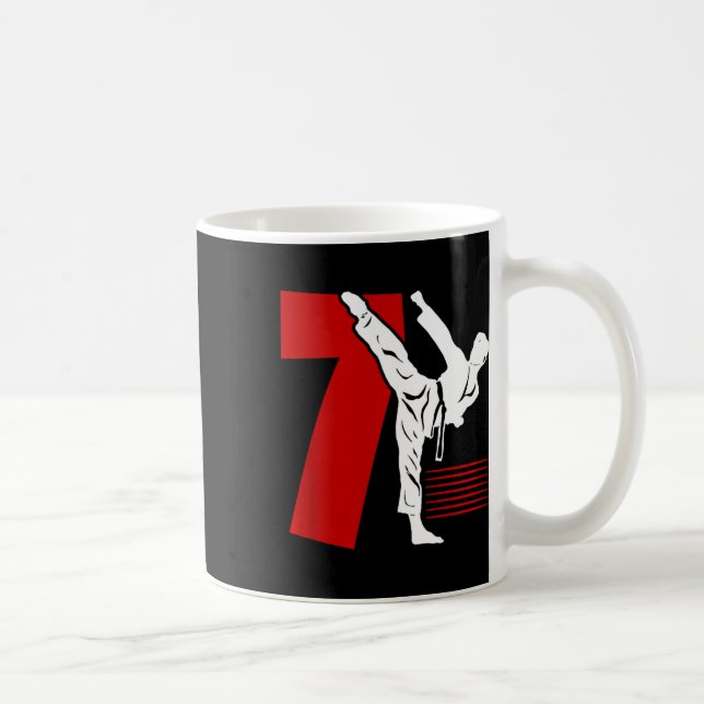 Barn 7-års födelsedag Karate 7 år gammal Karate fö Kaffemugg (Höger)