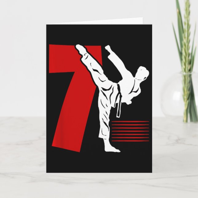 Barn 7-års födelsedag Karate 7 år gammal Karate Fö Kort (Framsida)