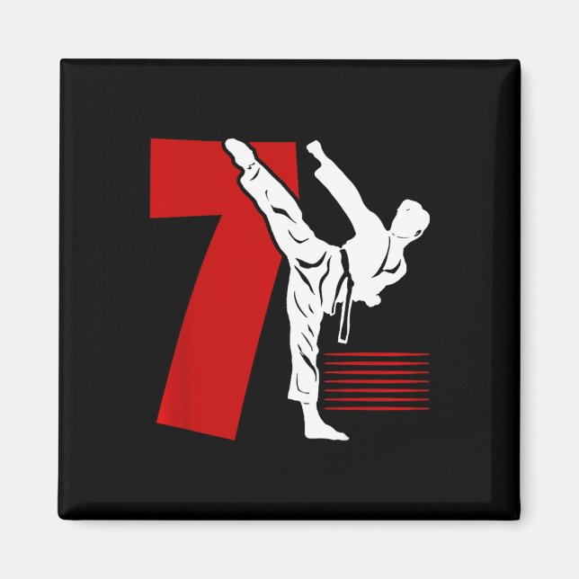 Barn 7-års födelsedag Karate 7 år gammal Karate Fö Magnet (Framsidan)