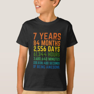Barn 7:e 84 månader födelsedagsår Retro T Shirt