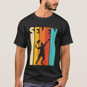 Barn 7:e födelsedag tennis Player Retro 7 år gamma T Shirt