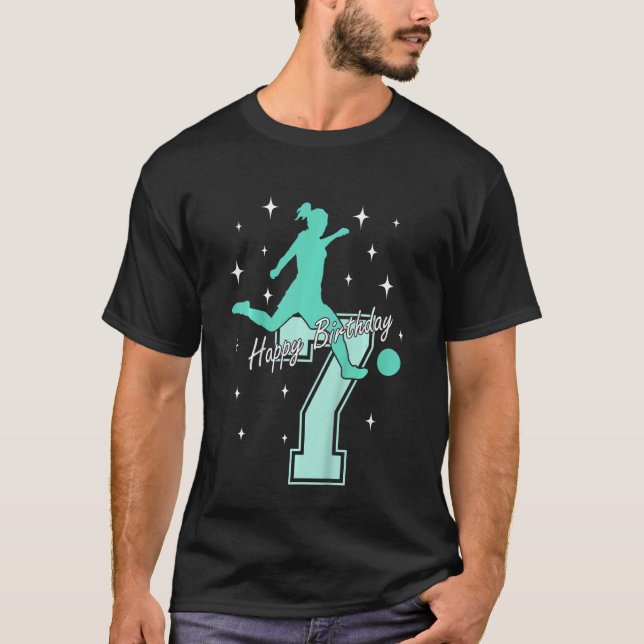 Barn 7:e födelsedagskalas som spelar flicka 1 t shirt (Framsida)
