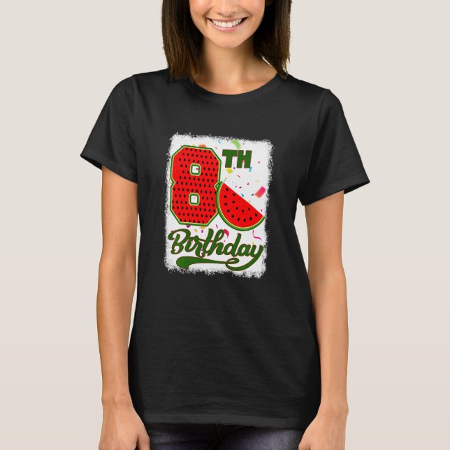 Barn 8 år Gamla vattenmeloner Tropiska frukter 8:e T Shirt (Framsida)