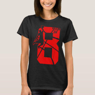 Barn 8 år gammal 8:e Basketball Birthday PartyThem T Shirt