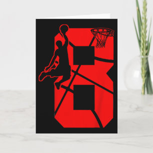 Barn 8 år gammal 8:e Bysketbyll Birthday PartyTema Kort