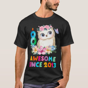 Barn 8 år gammal 8:e födelsedag Uggla: födelsedag T Shirt
