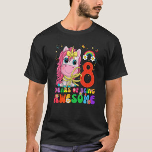 Barn 8 år gammal 8:e födelsedagstävlingen Princess T Shirt
