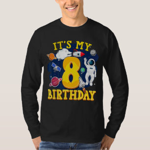 Barn 8 år gammal astronaut Rymden 8th Birthda T Shirt