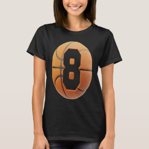 Barn 8 år gammal födelsedagsboj basketboll 8:e föd t shirt