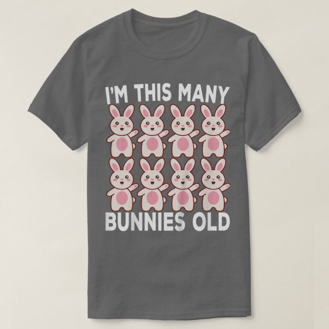 Barn 8 år gammal födelsedagsbunny Älskare 8:e föde T Shirt (Design framsida)