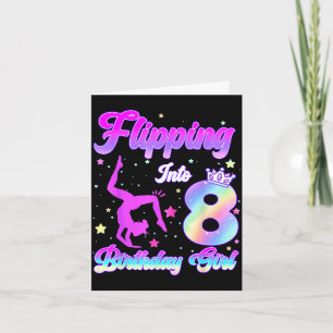 Barn 8-års födelsedag flicka gymnastik 8 år gammal kort
