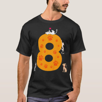 Barn 8:e födelsedag: 8-åriga katter t shirt