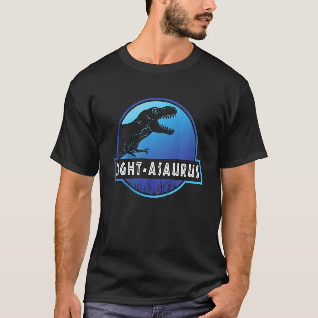 Barn 8:e födelsedag Åtta Asaurus Dinosaur B-dagen T Shirt (Framsida)