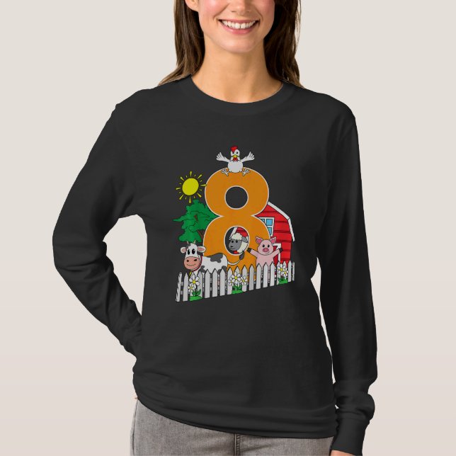 Barn 8:e födelsedag Djurkö Gris Chic T Shirt (Framsida)