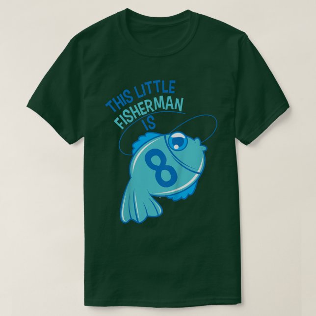 Barn 8:e födelsedag FiskeFisk 8 år gammal2217  T Shirt (Design framsida)