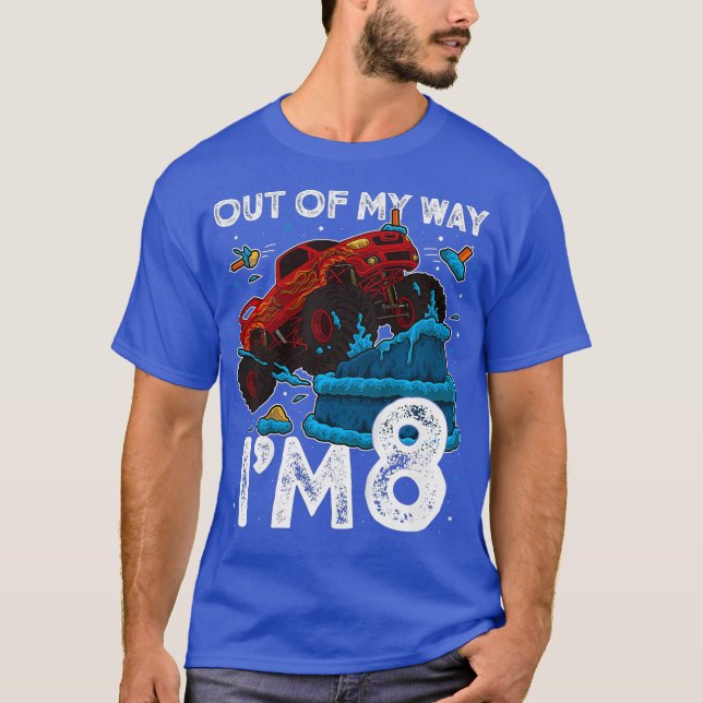 Barn 8:e födelsedag Gosmonster Lastbil ut ur min I T Shirt (Framsida)