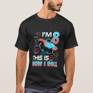 Barn 8:e födelsedag Monster Lastbil Birthday Boy 8 T Shirt