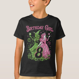 Barn 8:e födelsedag Rosa och Grönt 8 år gammal T Shirt