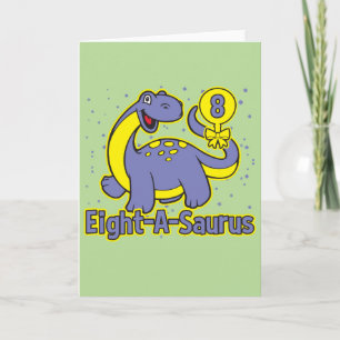 Barn 8:e födelsedagen Åtta-A-Saurus Brontosaurus Kort