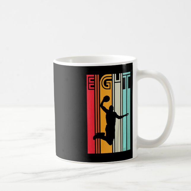 Barn 8:e födelsedagen Basketball Älskare Gift 8 år Kaffemugg (Höger)