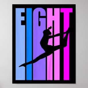 Barn 8:e födelsedagen Gymnastics Girls Gymnast Dan Poster