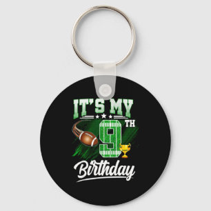 Barn 9 år Det är min 9-årsdag Fotbollstema Nyckelring