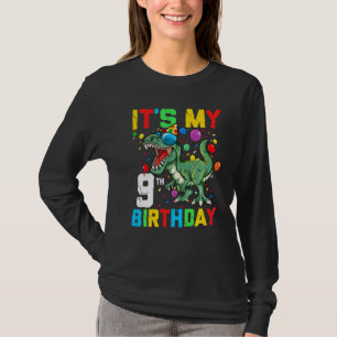 Barn 9 år Dinosaur Det är min nionde födelsedag Ly T Shirt