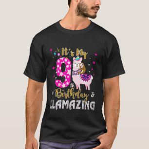 Barn 9 år gamla och lamazing lustiga 9 år t shirt
