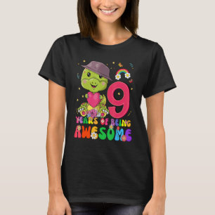 Barn 9 år gamla pojkar flickor Cute Dinosaur 9:e b T Shirt