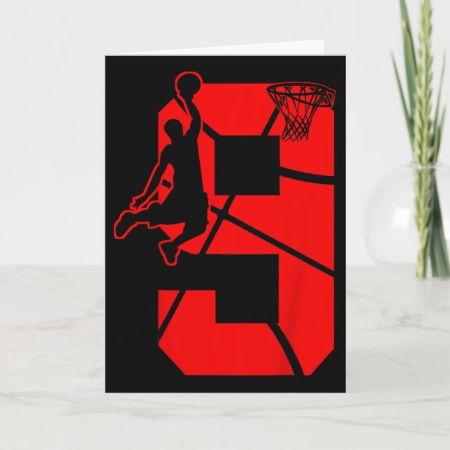 Barn 9 år gammal 9:e Bysketbyll Birthday PartyTema Kort (Framsida)